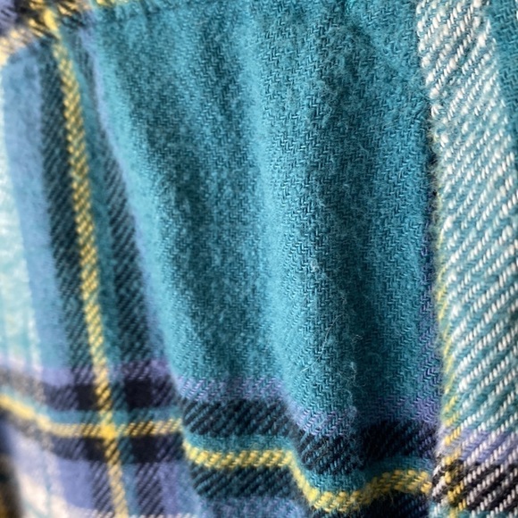 AMERICAN Eagle oversized fit boyfriend plaid flannel button down shirt Sz S - Picture 7 of 10